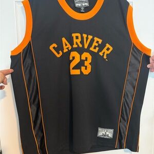 Vintage 1070’s TV Show White Shadow Basketball Jersey, Carver 23 Black & Orange